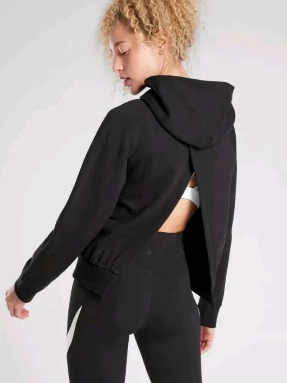 Athleta black hoodie with open back size XS
